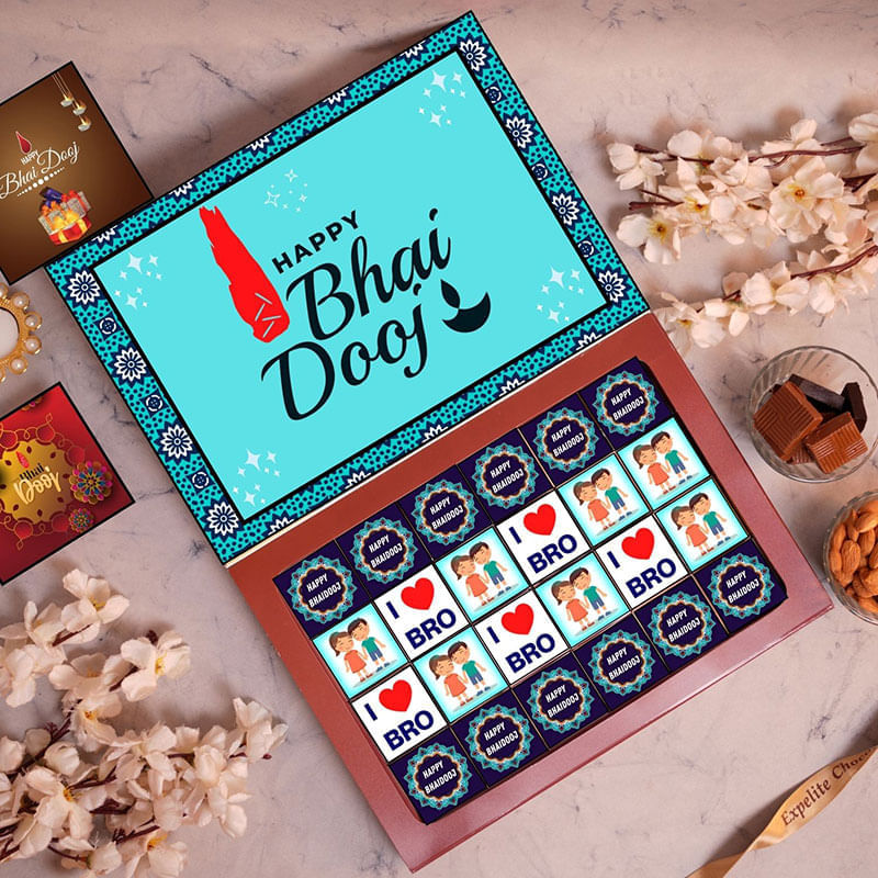 Bhai Dooj Greeting N Chocolate Gift Box