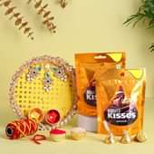 Bhai Dooj Kundan Tika Thali With Chocolates