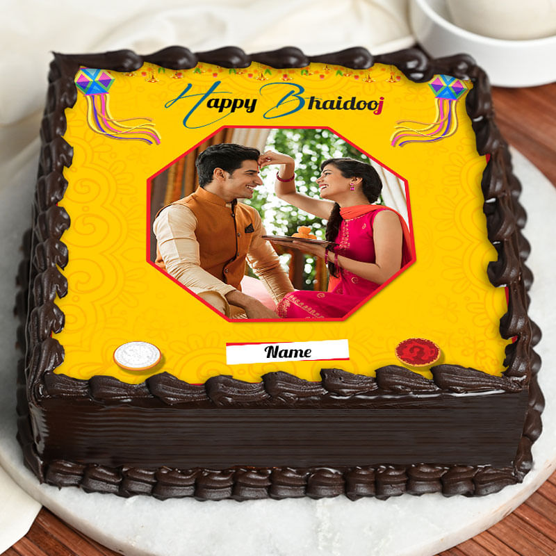 Bhai Dooj Square Cream Cake