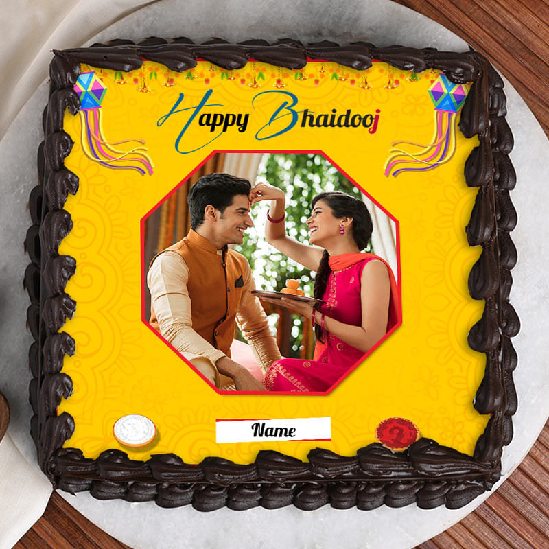 Bhai Dooj Square Cream Cake