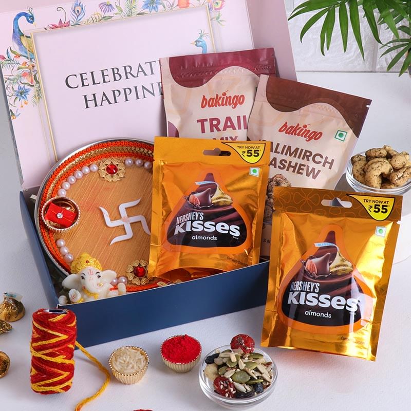 Bhai Dooj Swastik Thali And Treats Hamper-UAE