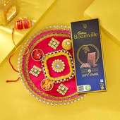 Bhaidooj Hamper Of Thali With Chocolate And Raksha Sutra