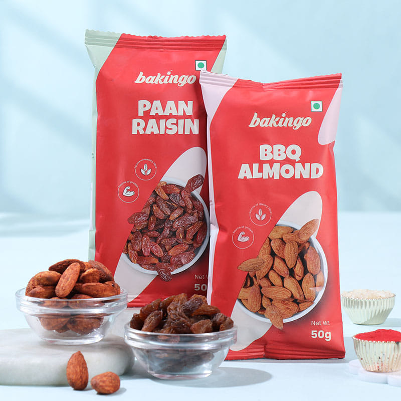Bhaiya Bhabhi Designer Rakhi With Raisins N Almonds