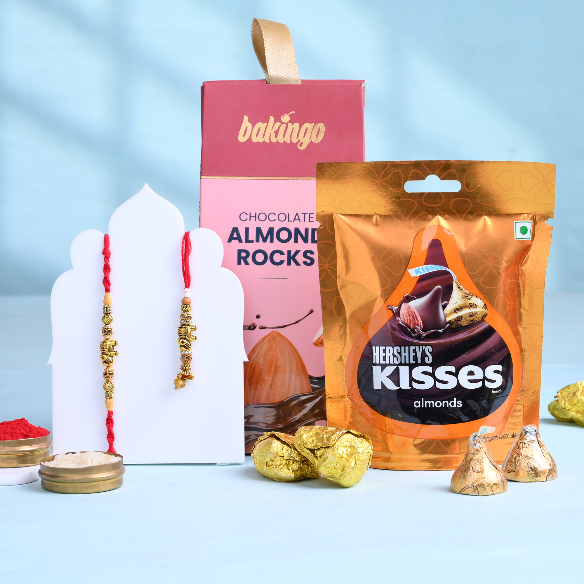 Bhaiya Bhabhi Elephant Rakhis With Choco Almonds