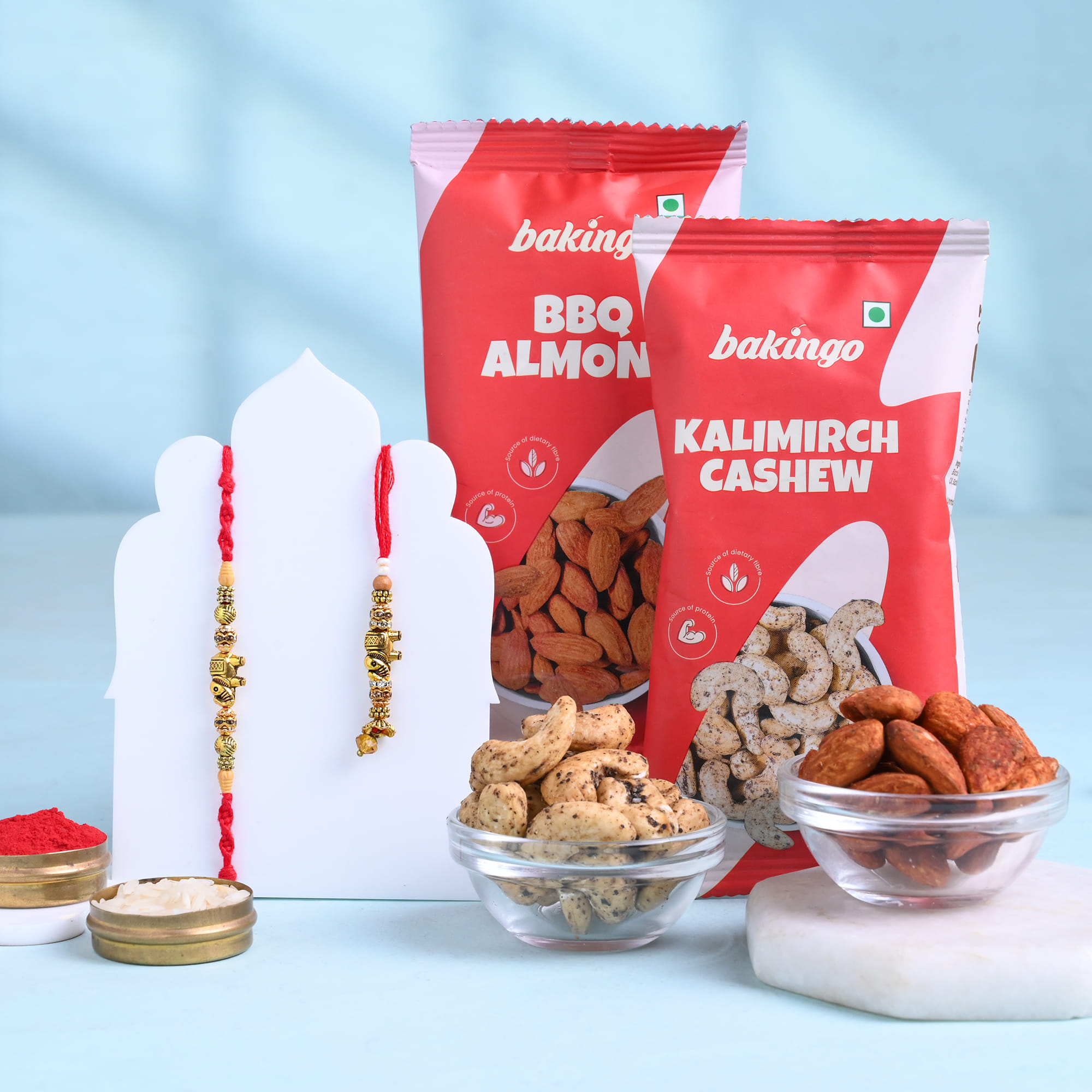 Bhaiya Bhabhi Elephant Rakhis With Gourmet Snacks