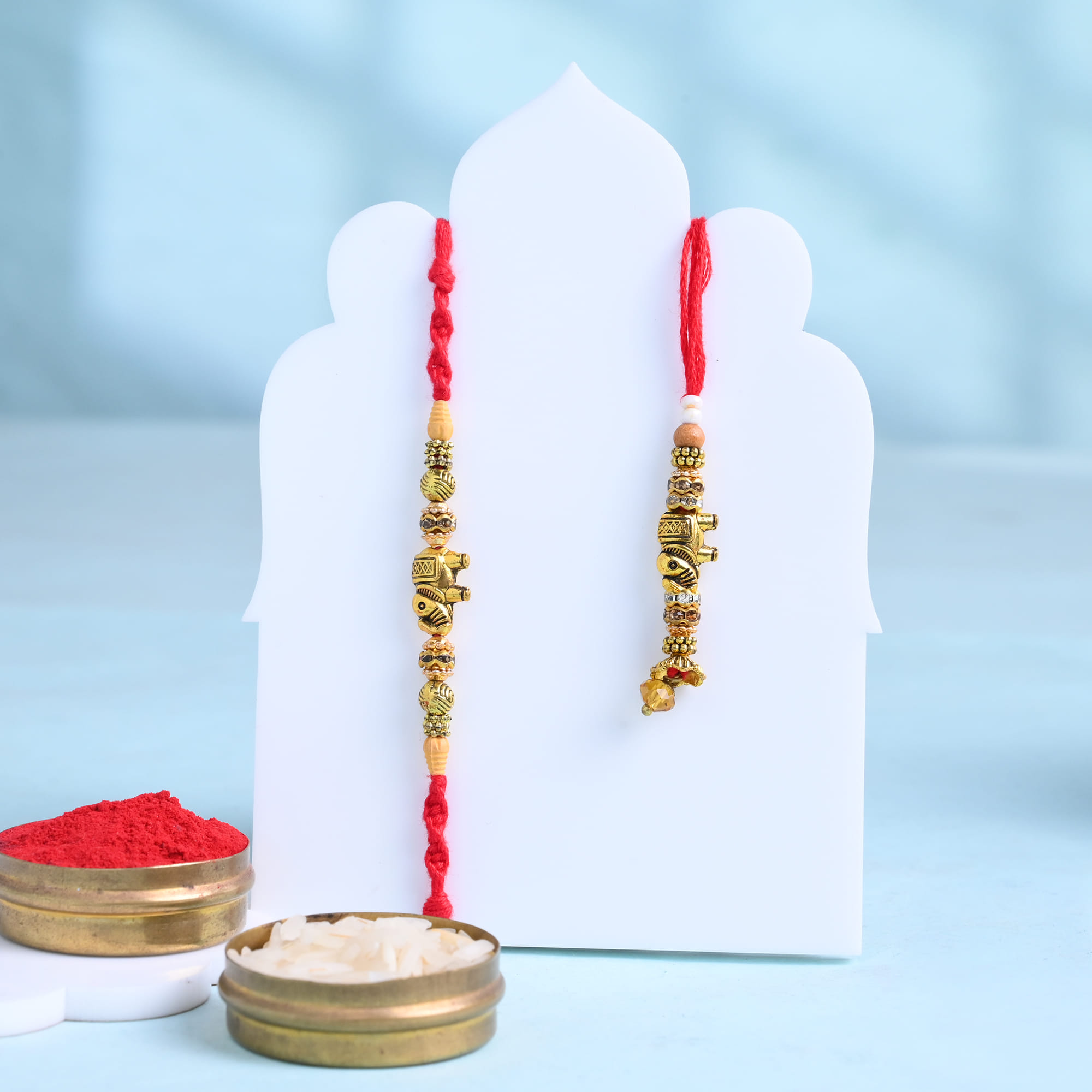 Bhaiya Bhabhi Elephant Rakhis With Gourmet Snacks