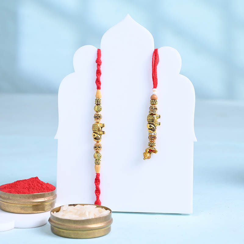 Bhaiya Bhabhi Elephant Rakhis With Sweet