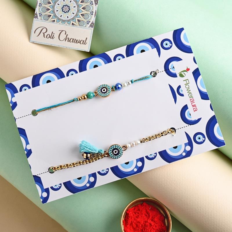 Packed view of rakhi and lumba rakhi for bhabhi