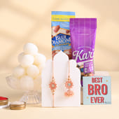 Bhaiya Bhabhi Floral Rakhi N Treats Hamper