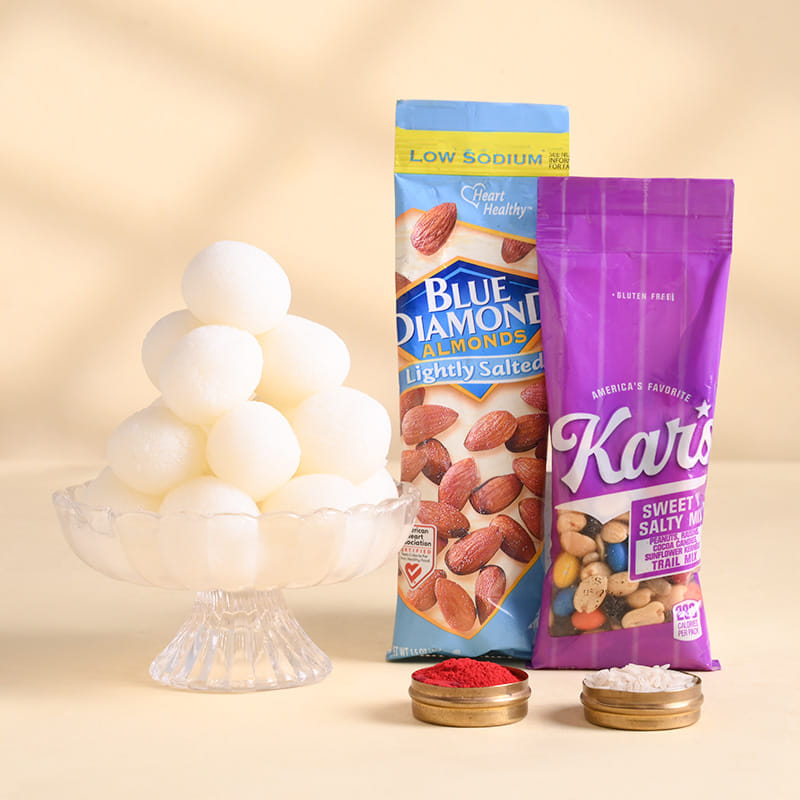 Bhaiya Bhabhi Floral Rakhi N Treats Hamper