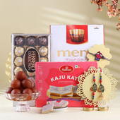 Bhaiya Bhabhi N Baby Rakhi Trio With Gourmet Sweets