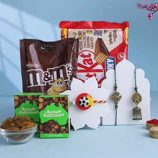 Bhaiya Bhabhi N Football Rakhis With Sweet Treats