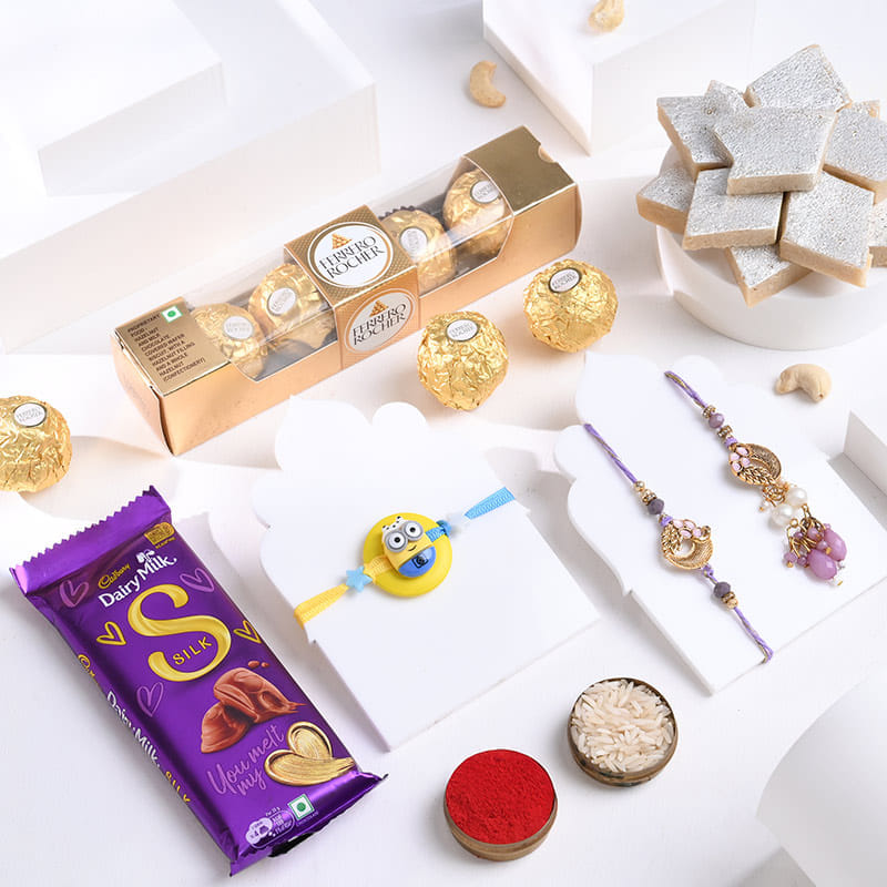Bhaiya Bhabhi N Kids Rakhi With Sweet Delights