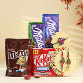 Bhaiya Bhabhi N Spiderman Rakhi With Chocolates