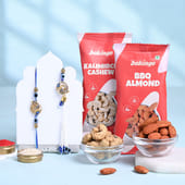 Bhaiya Bhabhi Peacock Rakhi With Almonds N Cashews
