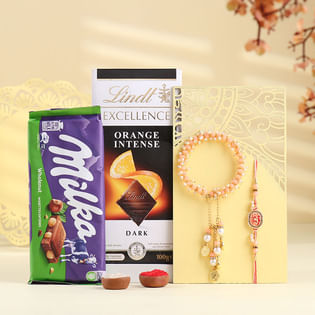 Bhaiya Bhabhi Pearl Rakhi N Choco Bars-France