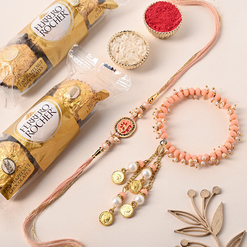 Bhaiya Bhabhi Rakhi Set With Ferrero Rocher 