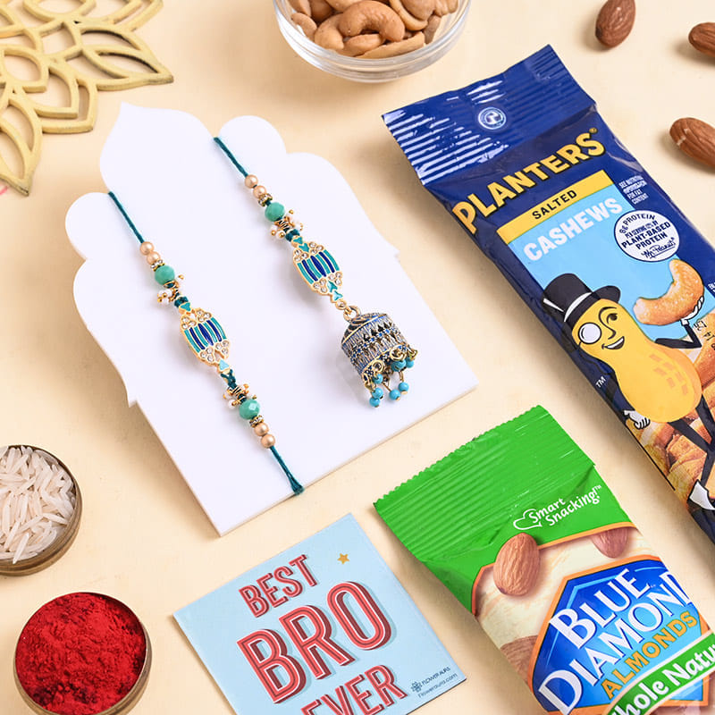 Bhaiya Bhabhi Rakhi Set With Healthy Nuts