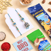 Designer Bhai Bhabhi Rakhi Set N Healthy Nuts