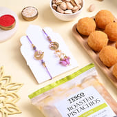 Bhaiya Bhabhi Rakhi Set With Ladoos N Pistachios