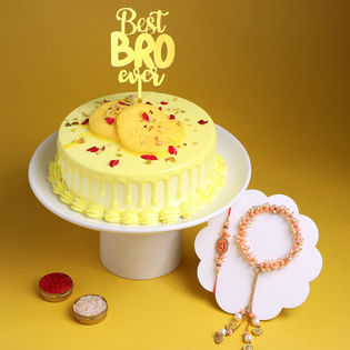 Bhaiya Bhabhi Rakhi Set With Rasmalai Cake