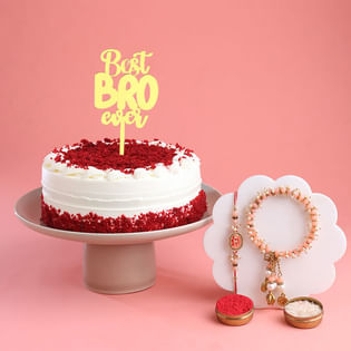Bhaiya Bhabhi Rakhi Set With Red Velvet Cake