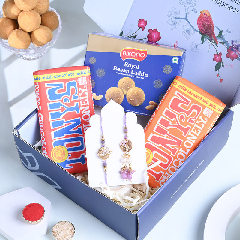 Bhaiya Bhabhi Rakhi With Besan Ladoo N Chocolates-AUS