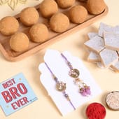 Bhaiya Bhabhi Rakhi With Besan Ladoos N Kaju Katli