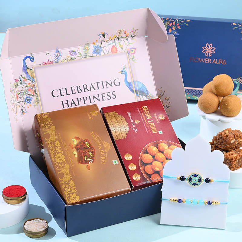 Bhaiya Bhabhi Rakhi With Dodha Burfi N Besan Ladoo