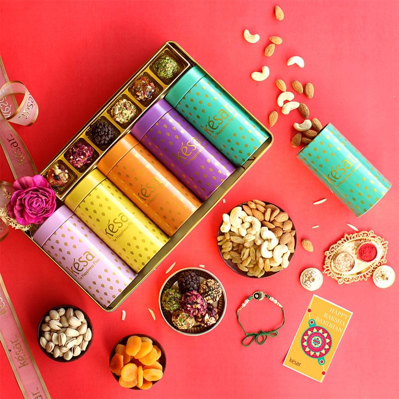 Bhaiya Bhabhi Rakhi With Dry Fruits N Gourmet Ladoo