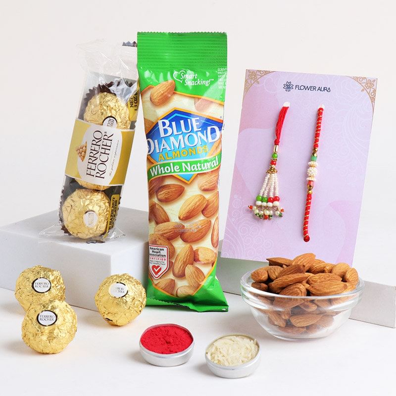 Bhaiya Bhabhi Rakhi With Ferrero Rocher N Almonds