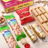 Bhaiya Bhabhi Rakhi With Kaju Roll Nuts And Chocolates