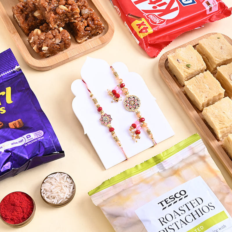 Bhaiya Bhabhi Rakhi With Sweets N Chocolates