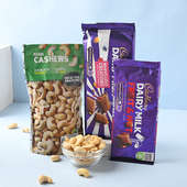 Bhaiya Bhabhi Rakhis Send to UK with Cashews N Chocolates