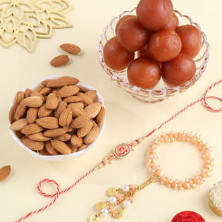 Bhaiya Bhabhi Rakhis With Sweets N Dry Fruit-France