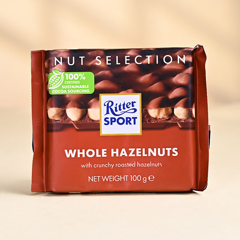 Bhaiya Bhabhi Ruby Rakhi Set With Hazelnuts