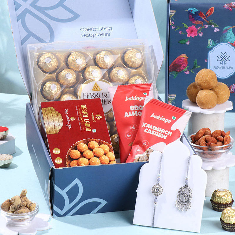 Bhaiya Bhabhi Silver Rakhi Celebration Box