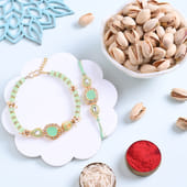 Bhaiya Bhabhi Stone Rakhi With Pistachios