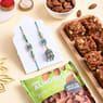 Bhaiya Bhabhi Turquoise Rakhi With Dhoda N Almonds