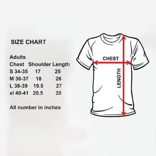 Big Bhang Theory - Holi T-Shirt - Size Guide