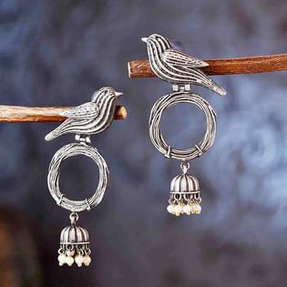 Bird On Nest Jhumka Set