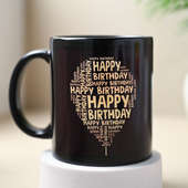 Birthday Black Balloon Design Mug