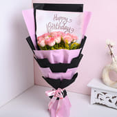 Birthday Celebration Pink Roses