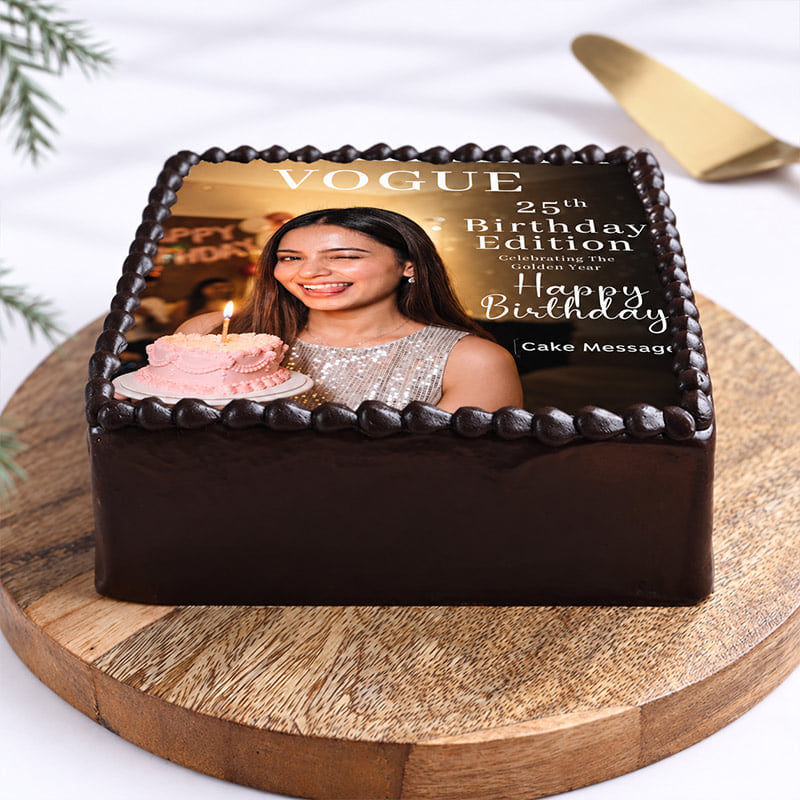 Birthday Edition Chocolate Photo Cake