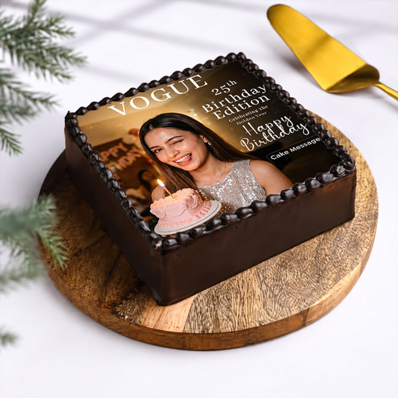 Birthday Edition Chocolate Photo Cake