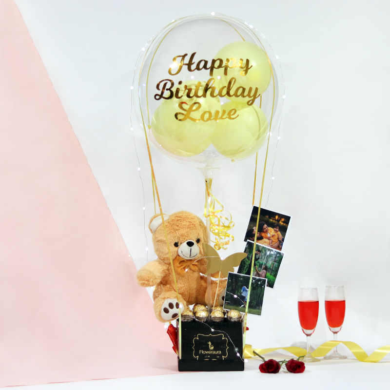 Birthday Love Box: birthday balloons bouquet