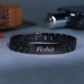 Personalised Men Black Metal Bracelets