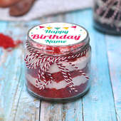 Red Birthday Cake Jar
