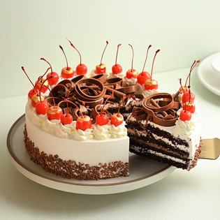 Sumptuous Black Forest New Year Cake