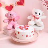 Black Forest Delight And Teddy Bears Valentine Combo